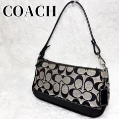 COACH シグネチャー アクセサリーポーチ ショルダー バッグ ブラック
