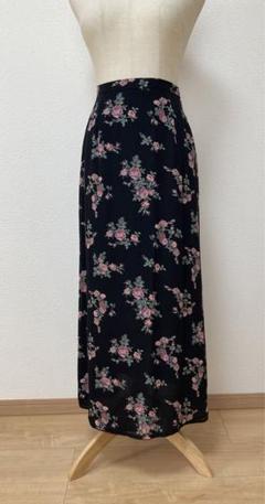 LAURA ASHLEY フラワープリント　ロングスカート
