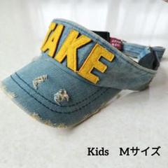 韓国子供服　デニムサンバイザー TAKE刺繍　 ダメージ加工　リンクコーデ