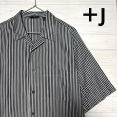 UNIQLO プラスＪ ユニクロ プラスＪ オープンカラーシャツ ストライプ