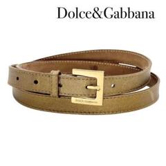 美品‼️ドルチェ&ガッバーナ ベルト ゴールド　レア　希少　レディース ドルチェ&ガッバーナ D&G ゴールド 革ベルト レディース