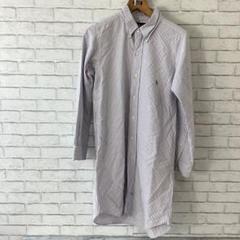 7.18 t426 ラルフローレン ロング丈シャツ長袖 刺繍 ストライプ