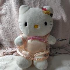 ハローキティ ぬいぐるみ ピンクドレス スパンコール 花 レア