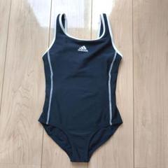 adidas 女の子用水着 ネイビー