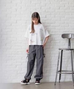 【GLOBAL WORK】DRY/スリットデザイン/リボン付きパンツ/160cm