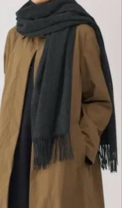 タグ付 無印良品 カシミヤ柄ストール アイボリー 黒 税込￥6990 MUJI タグ付 無印良品 カシミヤ柄ストール アイボリー 黒 税込￥6990