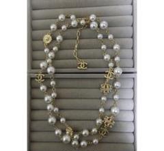 CHANEL シャネル 93P 四葉ロゴヴィンテージ パールネックレス希少