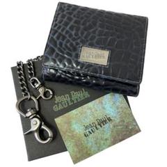 jean paul GAULTIER ロゴ チェーン ウォレット クロコ型押し