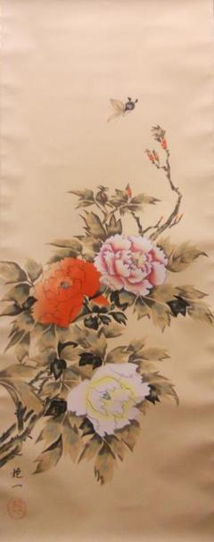 掛け軸 酒井抱一 牡丹 絹本 名品 複製 希少 軸装 茶道具 掛軸 美品 です。 掛け軸 酒井抱一 牡丹 絹本 名品 複製 希少 軸装 茶道具 掛軸 美