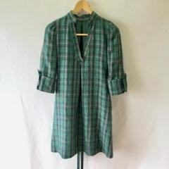 美品 OPAQUE チュニック ブラウス ワンピース カットソー 麻 緑