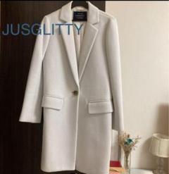 ☆新品☆JUSGLITTY ライトピンク チェスターコート サイズ2 ICB コート チェスターコート ウールライトメルトン レディース