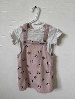 H&M ミッキー　ミニー　ジャンパースカート 12-18m
