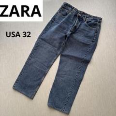 ZARA デニム ジーンズ ストレート シンプル カジュアル ボタン
