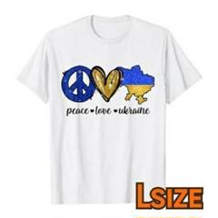 k50 新品 送料込み LOVE＆PEACE ウクライナ プリント Tシャツ L