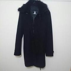Roen ロエン カシミヤ混 ラクーンファー 厳つい ダッフルコート 黒 M