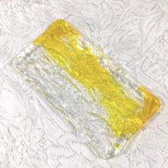 クラタクラフトガラス イエロー￼ 長皿 22.5×12×1.5cm