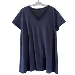 マドモアゼルノンノン リネン Vネック チュニック Tシャツ フレア パパス