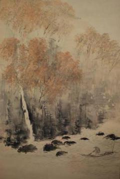 真作/白帆/秋景漁捕図/布袋屋掛軸B-134 真作/白帆/秋景漁捕図/布袋屋掛軸B-134 - メルカリ