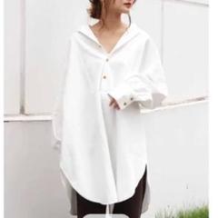 アングリッド　バンドカラー 長袖 シャツ　130　厚手コットン100％