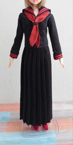 赤×黒セーラー服　スケバン風　ジェニー　オビツ27　ハンドメイド