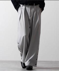 clel サイドボタンパンツ　トラックジャケット　L ブラック CLEL スラックス 「CLEL」Multi-silhouette loose side button