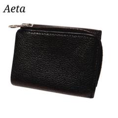 Aeta】3つ折り財布 WALLET typeA mini 黒 オールレザー
