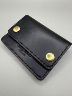 カード入れ　小銭入れ　ミニ財布　MARYAM社　　ホースバット　馬革　黒　茶芯 8a71e0faeca3c50eddf3d8380f704d