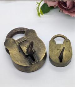 錠前古鍵2個セットアンティーク美術工芸品
