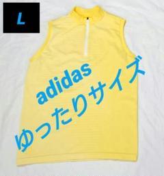 adidas ゴルフウェア レディース ハーフジップシャツ ノースリーブ L