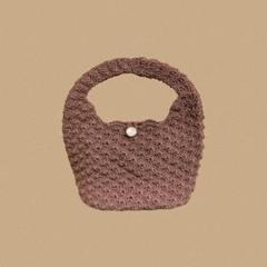 ワンハンドルバッグ かぎ編み ハンドバッグ マクラメヤーン ハンドメイド