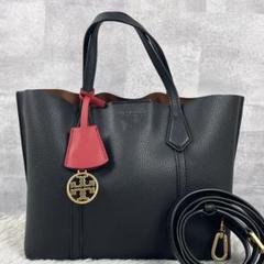 美品 トリーバーチ レザー 2way ショルダー ペリー チャーム ブラック