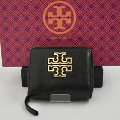 【未使用に近い】TORY BURCH 二つ折り　Tロゴ　ブリッテン　 二つ折り
