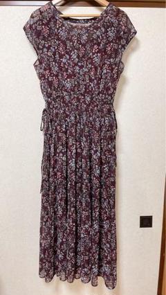 マイストラーダMystradaプリーツ切替シフォンロングワンピース