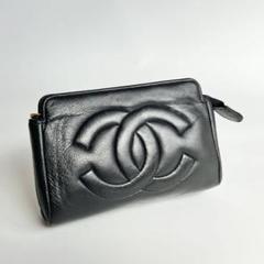 CHANEL シャネル ラムスキン ココマーク レザーポーチ B825 CHANEL シャネル ラムスキン ココマーク レザーポーチ B825