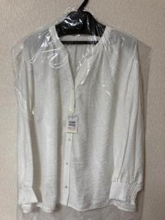 【ハンサムシャツ】袖ボリュームリネンシャツ オフホワイト 長袖シャツ　Jena