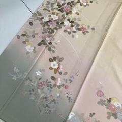 k-5478 友禅 雪輪 花柄 紋無し 素敵なデザイン 付下げ 訪問着 袷