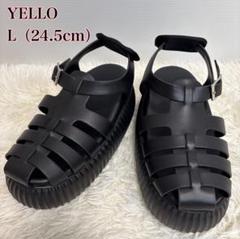 YELLO　XL　ミュール　サンダル　ビジュー　高級　イエロー　レザー　ブラック 05112323.jpg.webp