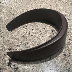 ダークブラウン ヘアバンド 合成皮革