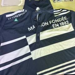le coq sportif ストライプポロシャツ ネイビー/ホワイト　3L