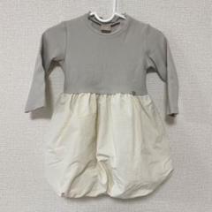 petit main バルーンワンピース 80 長袖 春 女の子 白