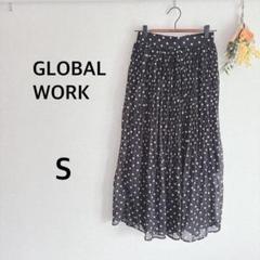 グローバルワーク　GLOBAL WORK　ロングフレアスカート　ドット柄