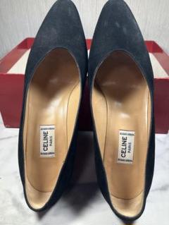 CÉLINE ブラックスエード ハイヒール 38