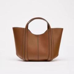 zara ステッチミニシティバッグ 即日配送可 ZARA ステッチミニシティバッグ 新品 未使用 ブラウン - メルカリ