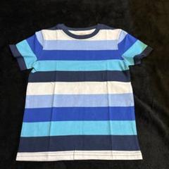 新品！H&M 青系ストライプ Tシャツ 100