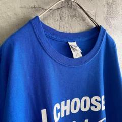ギルダン 古着 三段プリント アメリカ輸入 Tシャツ 半袖 青色 XLサイズ