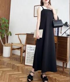 moment+ カットジョーゼットダブルストラップキャミワンピース　新品　Lのサムネイル