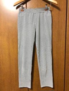 レディース レギンス クロップドパンツ ホワイト×ブラック 千鳥柄