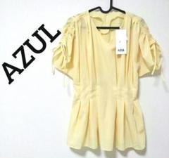 AZULアズール　 半袖シャツ イエロー プリーツ　新品未使用