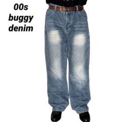 00s archive baggy fade denim wide
