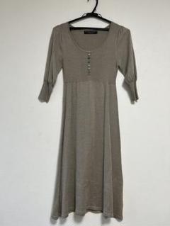上質　リブ切り替え　ニット　ワンピース